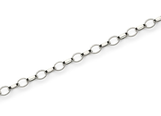 Collier ovaler Weitanker – Silber